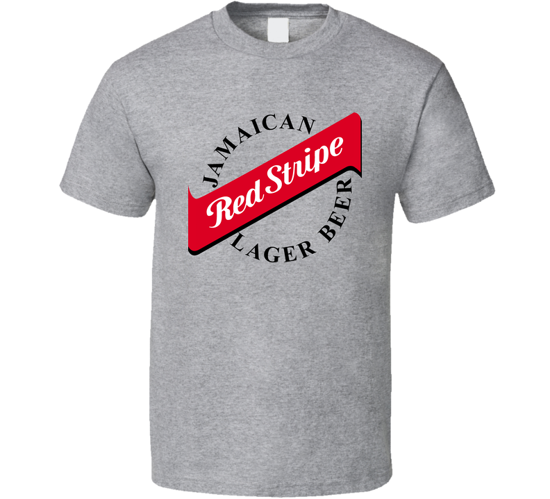 Red Stripe Jamaican Beer Logo Gray Unisex T Shirt