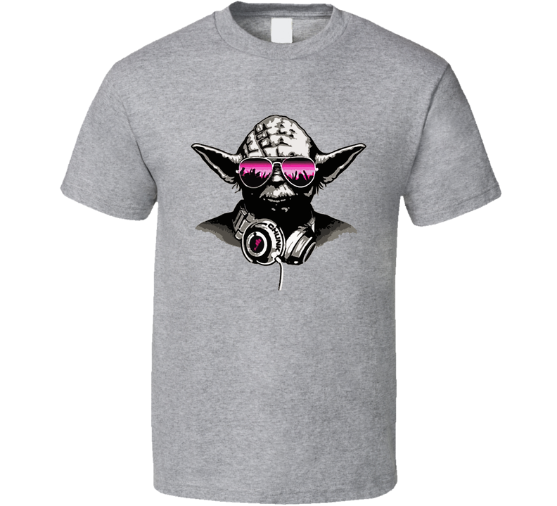 Dj Yoda Star Wars Retro  Funny Gray Unisex T Shirt Dj Yoda Star Wars Retro  Funny Gray Unisex T Shirt