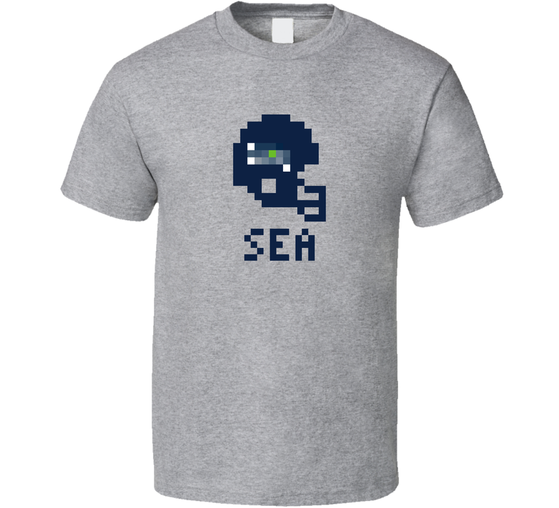Seattle Sea Football Nfl Team Pixelated 8 Bit Logo Fan Gray Unisex T Shirt