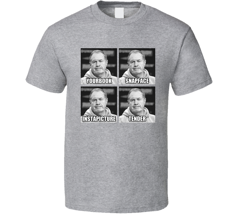 Bill Belichick Social Media Moods Gray Unisex T Shirt