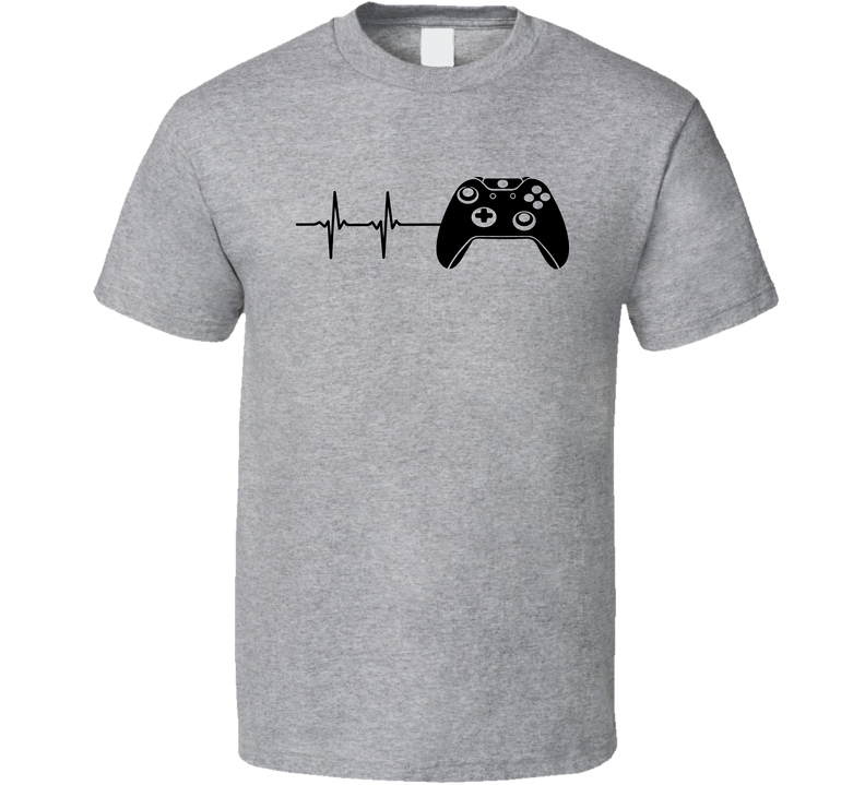 X Box Gamer Controller Life Line Heart Beat Fan Gray Unisex T Shirt X Box Gamer Controller Life Line Heart Beat Fan Gray Unisex T Shirt