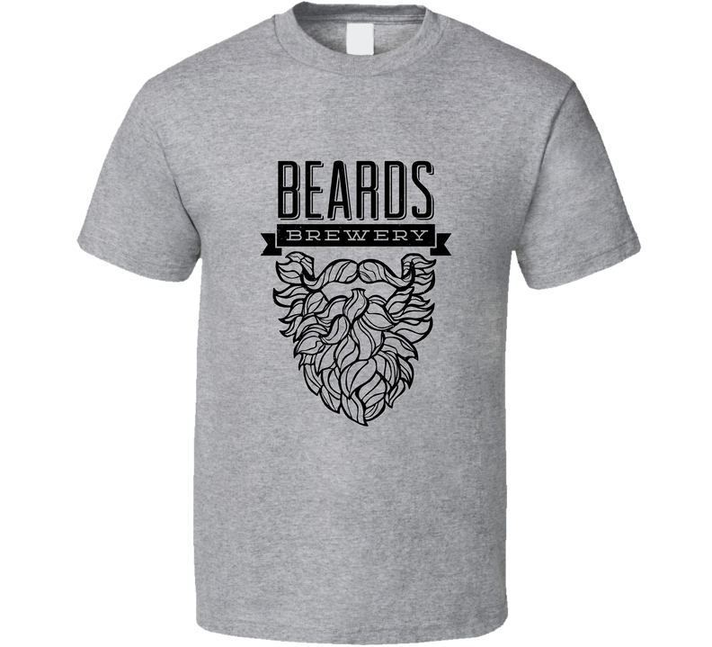Beards Brewery Cool Beer Alcohol Logo Gray Unisex T Shirt