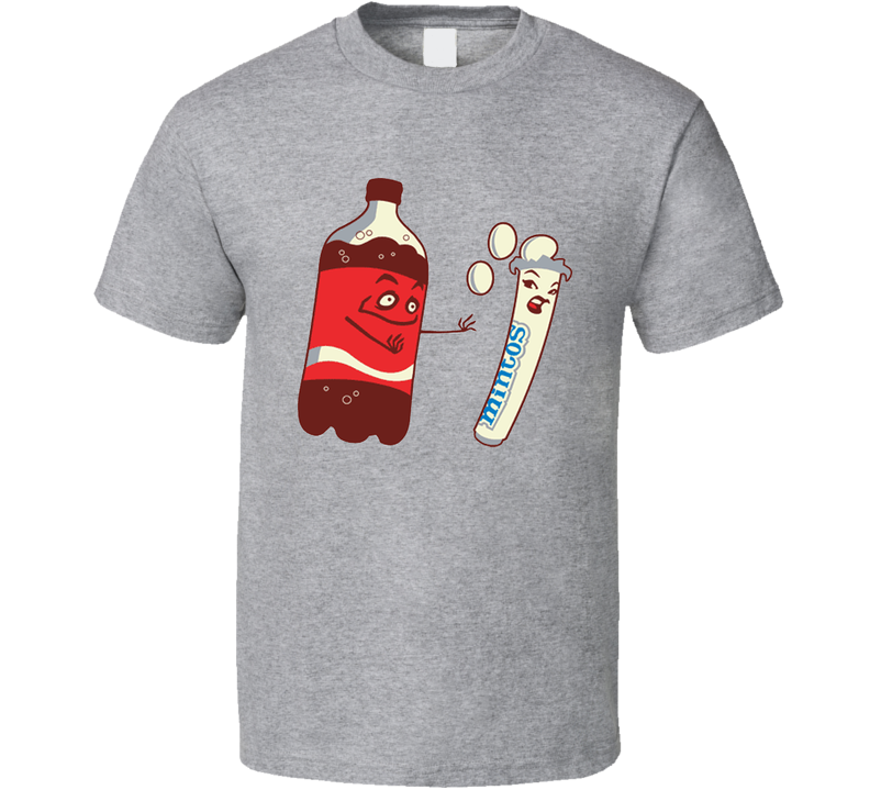 Coke And Mentos Funny Parody Gray Unisex T Shirt