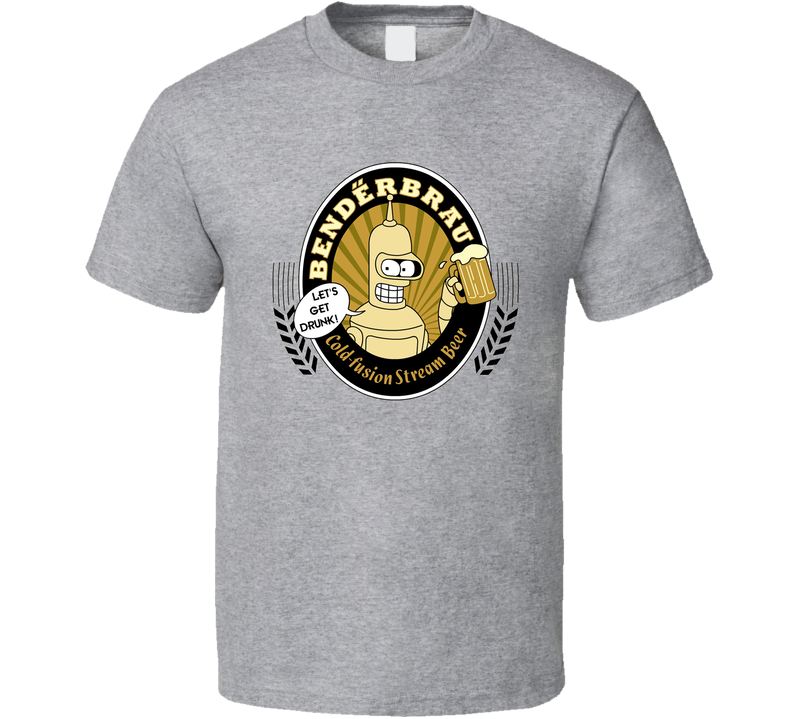 Bender Rodriguez Futurama Fictional Character Fan Gray Unisex T Shirt