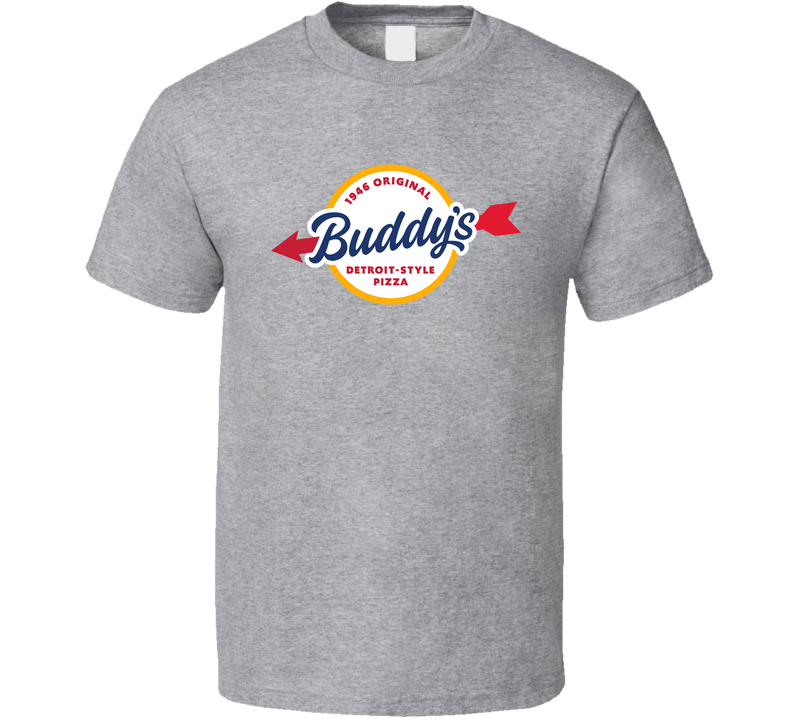 Buddys Pizza Popular Detroit Restaurant Food Unisex Size Large Unisex Soft Cotton Tee Gray Unisex T Shirt