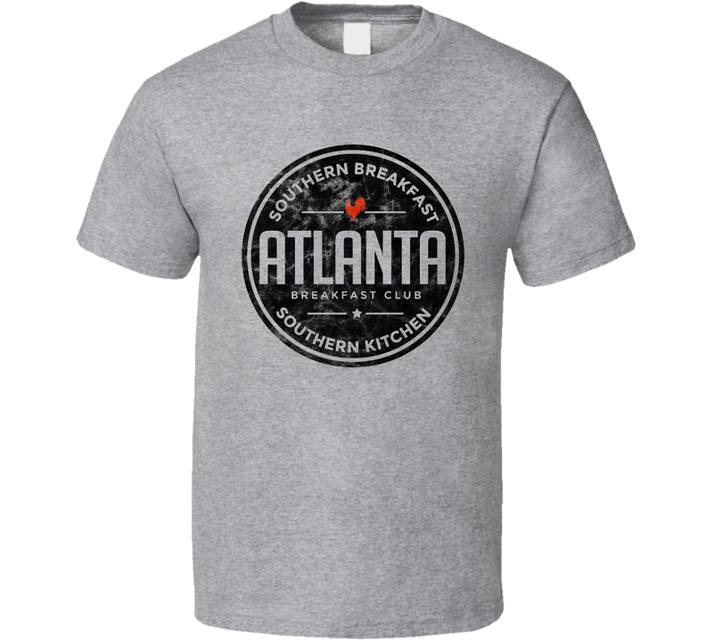 Atlanta Breakfast Club Georgia Top Restaurants Food Fan Lover Foodie Worn Look Gray Unisex T Shirt