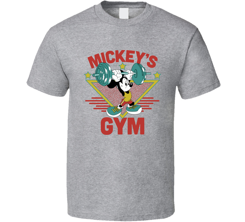 Walt Disney Mickey Mouse Gym Bodybuilder Tourist Punk Rock Gray Unisex T Shirt Walt Disney Mickey Mouse Gym Bodybuilder Tourist Punk Rock Gray Unisex T Shirt