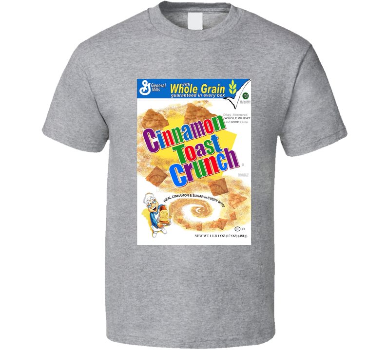 Cinnamon Toast Crunch Retro 80s Cereal Gray Unisex T Shirt