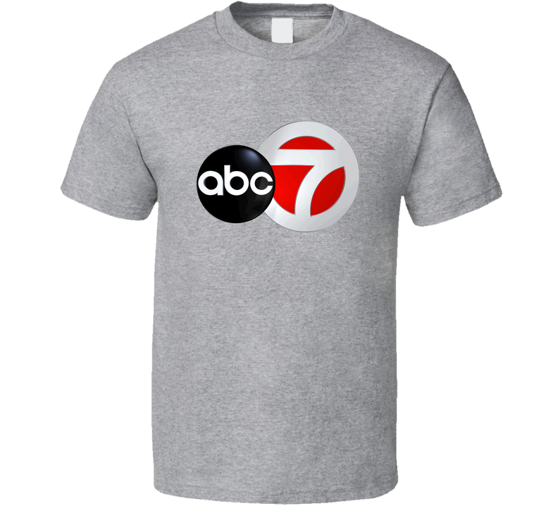 Abc 7 Tv Channel Cool Television Station Logo Gray Unisex T Shirt Abc 7 Tv Channel Cool Television Station Logo Gray Unisex T Shirt