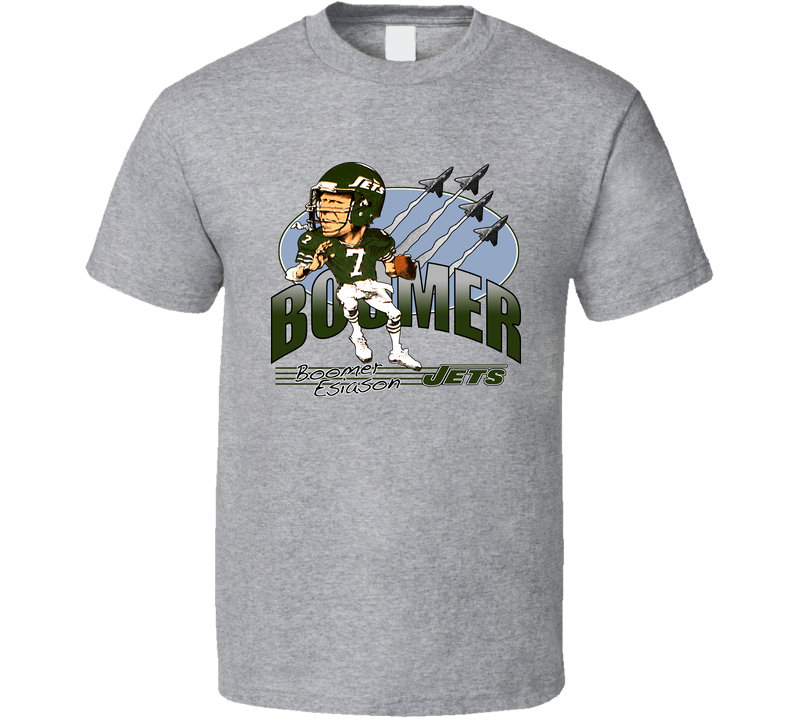 Boomer Esiason Retro Football Caricature Gray Unisex T Shirt