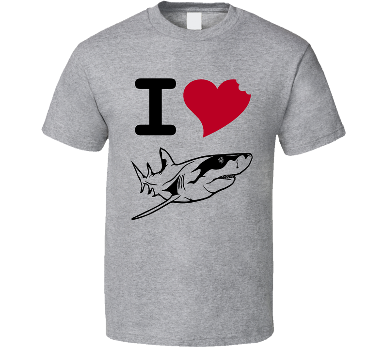 I Love Sharks Awesome Shark Week Gray Unisex T Shirt