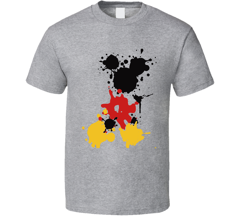 Funny Blob Splat Mickey Paint Comic Gray Unisex T Shirt
