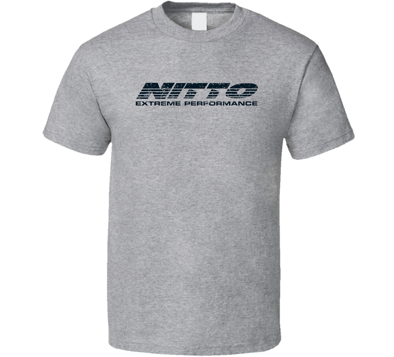 Nitto Automobile Car Truck Motorcycle Auto Parts Cool Distressed Style Brand Logo Emblem Gray Unisex T Shirt