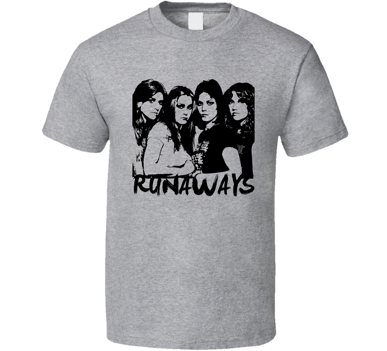 Joan Jett Rocker Runaways 80s Retro Rock N Roll Gray Unisex T Shirt