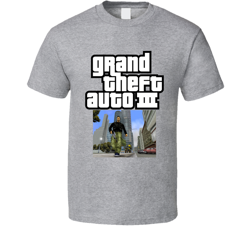 Grand Theft Auto Iii 3 2001 Best Video Games Of All Time Gray Unisex T Shirt