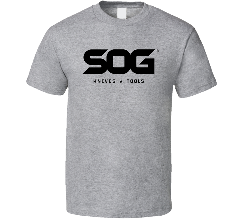 Sog Blades Knives Outdoors Cooking Chef Hunting Fan Gray Unisex T Shirt
