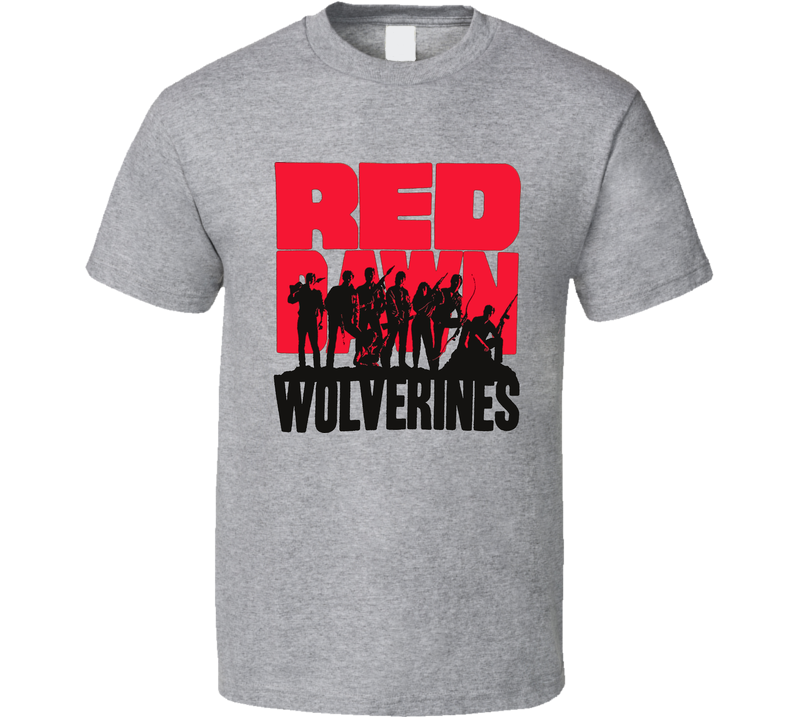 Red Dawn Wolverines Retro Gray Unisex T Shirt