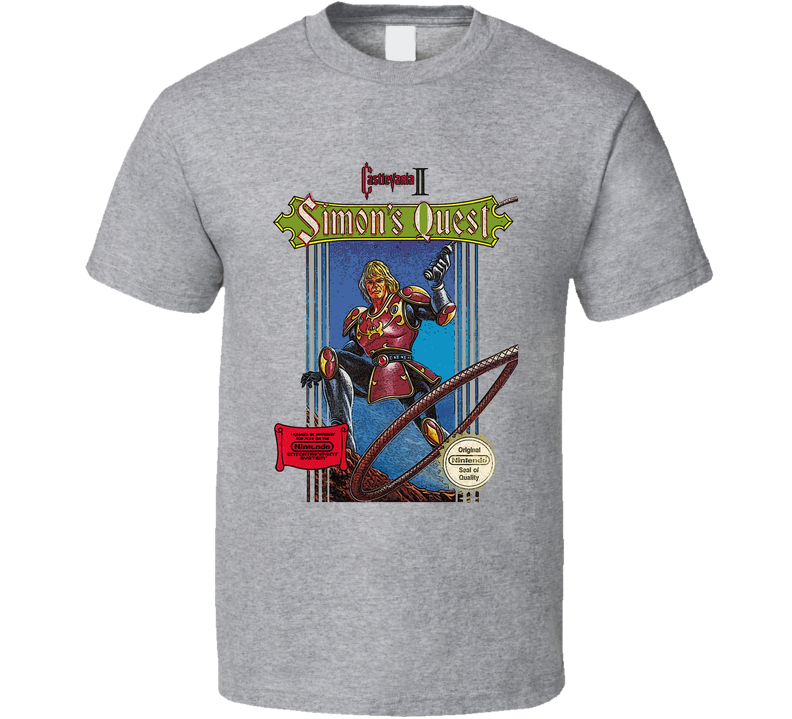 Castlevania Ii Nes Classic Game  - Grey Gray Unisex T Shirt Castlevania Ii Nes Classic Game  - Grey Gray Unisex T Shirt