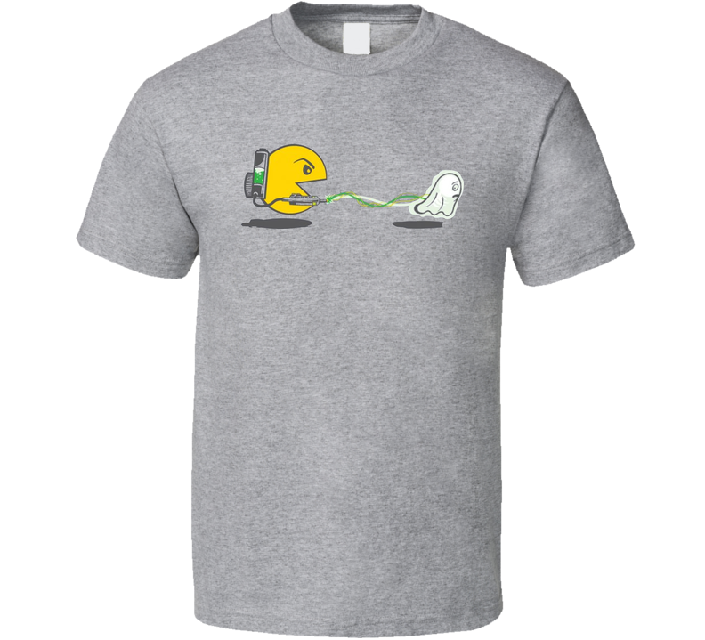 Ghostbuster Pac Man Video Game Gray Unisex T Shirt