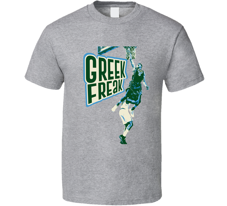 Greek Freak Giannis Antetokounmpo Milwaukee Basketball Gray Unisex T Shirt Greek Freak Giannis Antetokounmpo Milwaukee Basketball Gray Unisex T Shirt