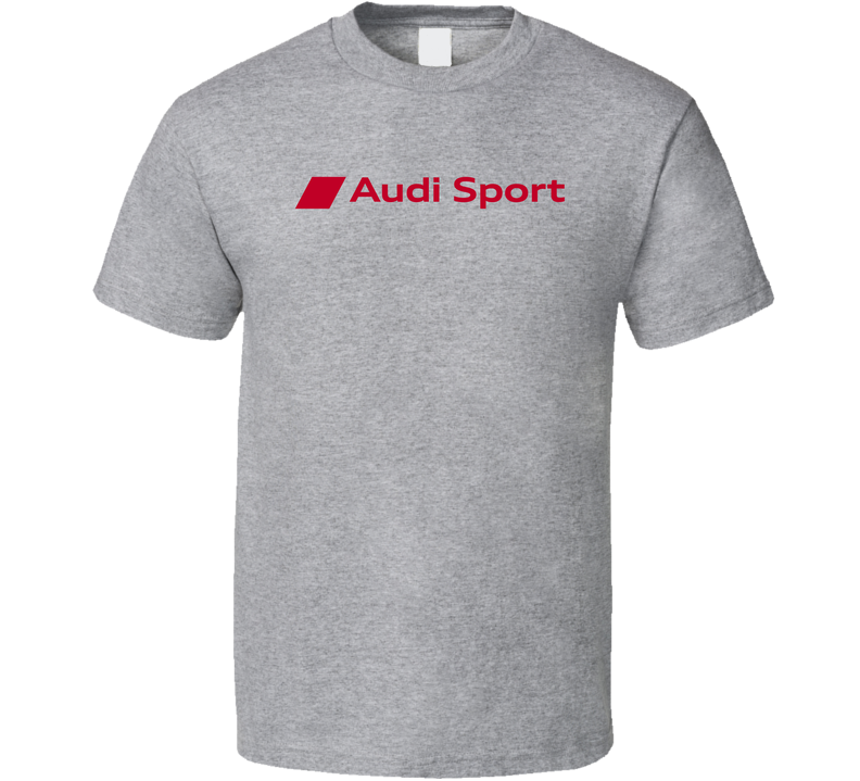 Audi Sport Automobile Car Parts Cool Distressed Style Brand Logo Emblem White Font Gray Unisex T Shirt