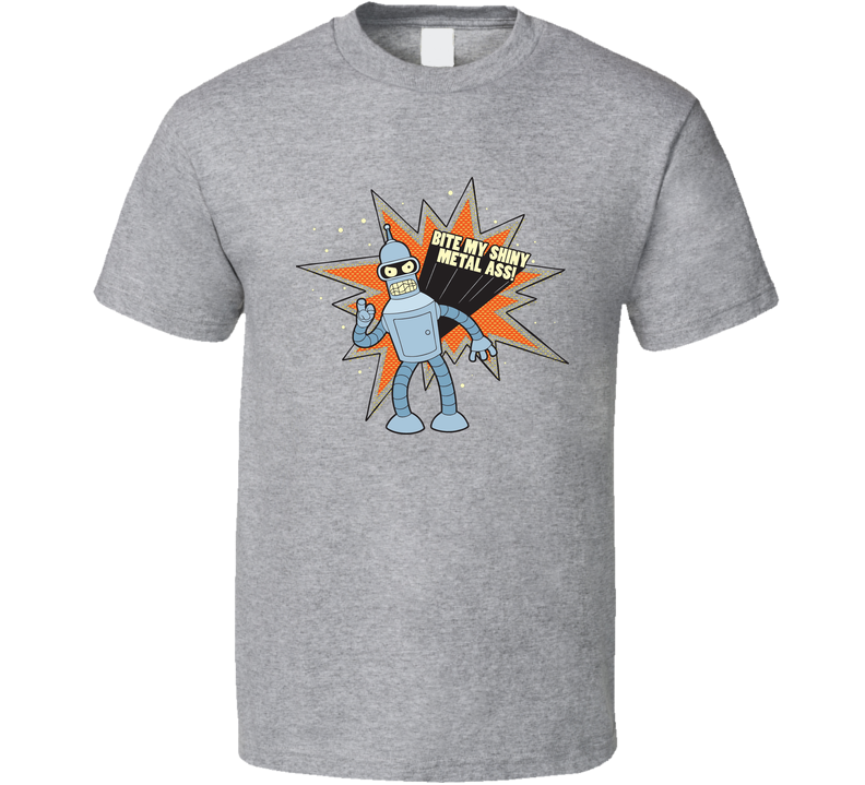Bender Futurama Tv Show Gray Unisex T Shirt
