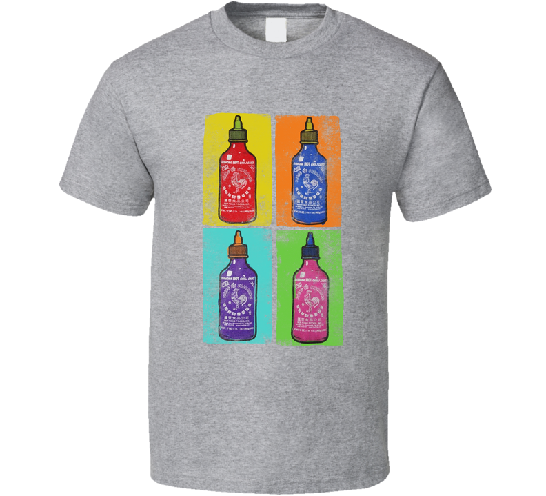 Sriracha Hot Sauce Andy Warhol Roi Guava Juice Youtuber Challenge Fan Gray Unisex T Shirt