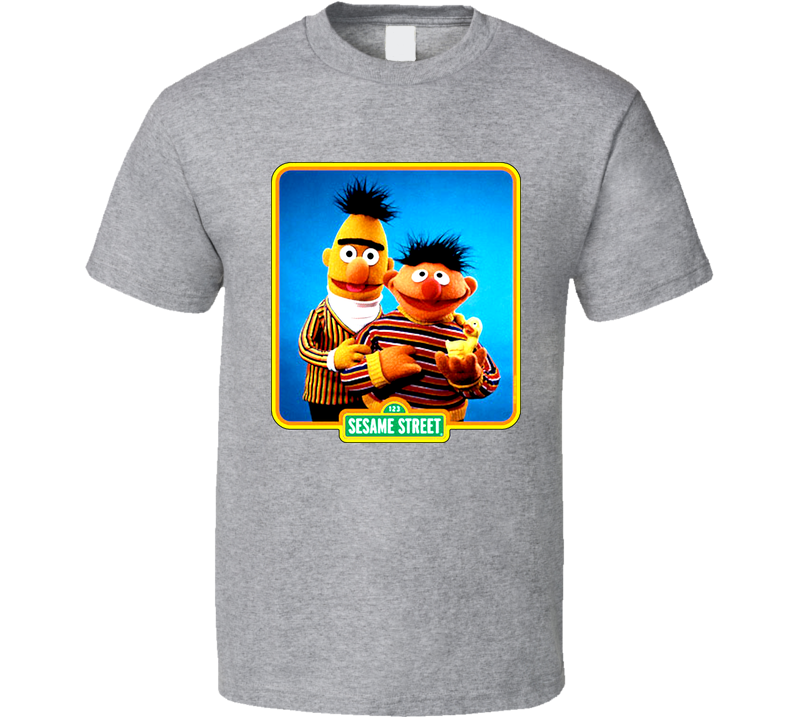 Ernie And Bert Old School Gray Unisex T Shirt