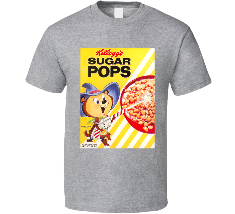 Sugar Pops Retro 80s Cereal Gray Unisex T Shirt