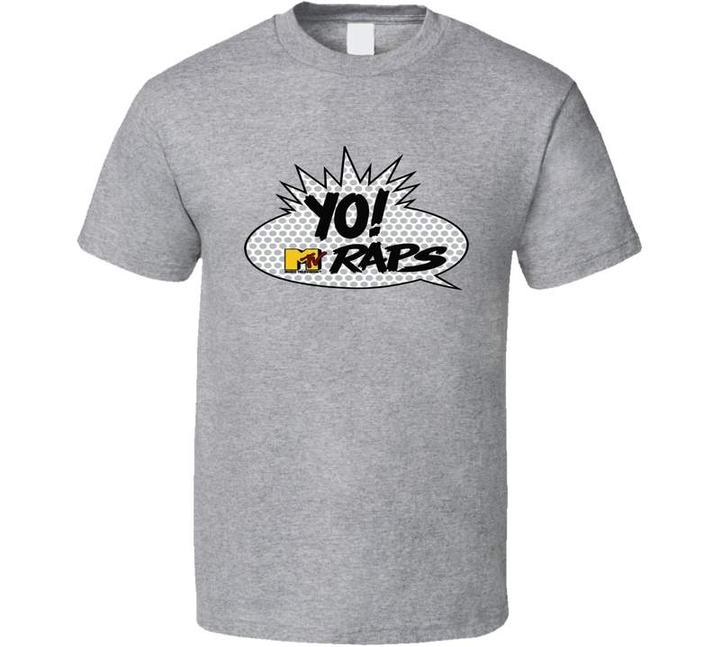 Yo Mtv Raps 80s Vintage Pop Art Bubble Retro Fan Gray Unisex T Shirt