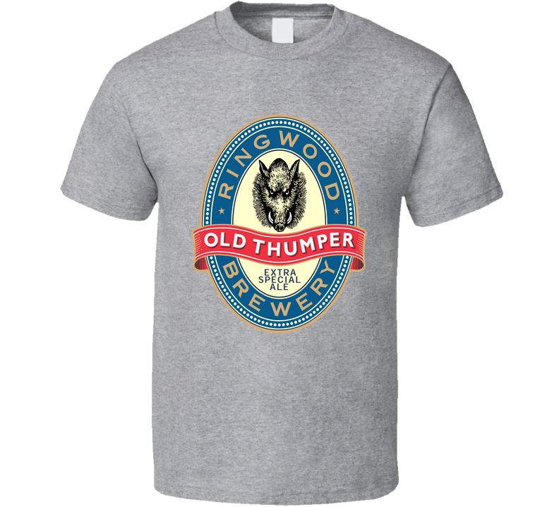 Ringwood Brewery Old Thumper Extra Special Ale Beer Logo Gray Unisex T Shirt