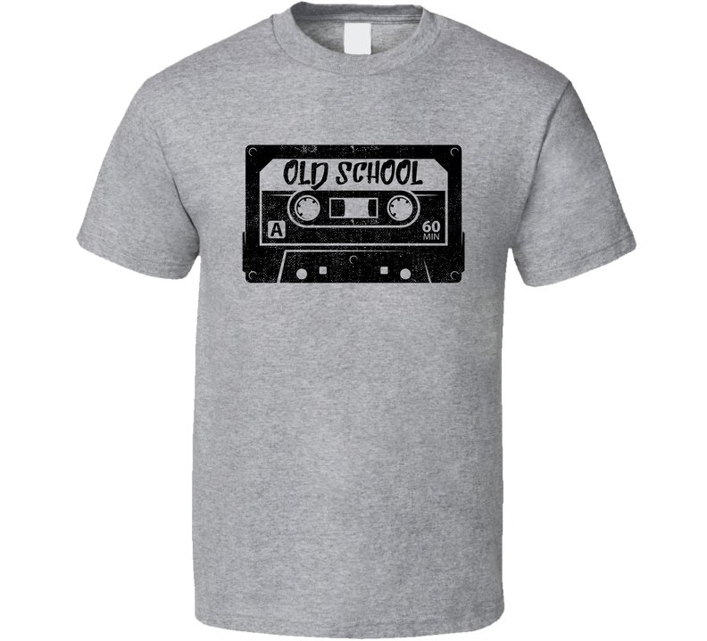 Old School Casette Tape Vintage Distressed Gray Unisex T Shirt