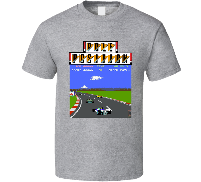 Pole Position 1982 Best Video Games Of All Time Gray Unisex T Shirt