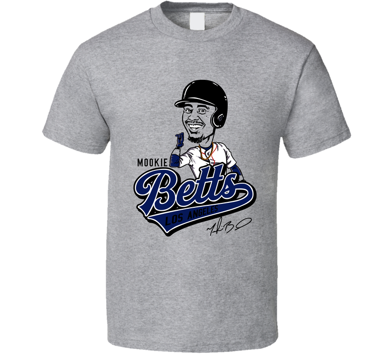 Mookie Betts Los Angeles La Baseball Big Head Cartoon Fan Gray Unisex T Shirt Mookie Betts Los Angeles La Baseball Big Head Cartoon Fan Gray Unisex T Shirt