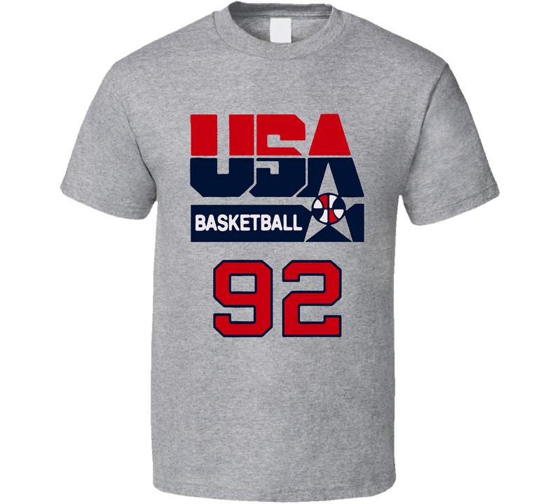 Usa Basketball Dream Team 1992 Retro Sports Fan Gray Unisex T Shirt Usa Basketball Dream Team 1992 Retro Sports Fan Gray Unisex T Shirt