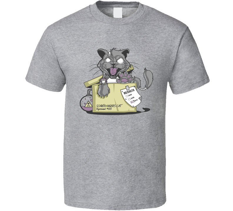 Schrodinger's Cat Test Zombie Funny Gray Unisex T Shirt Schrodinger's Cat Test Zombie Funny Gray Unisex T Shirt