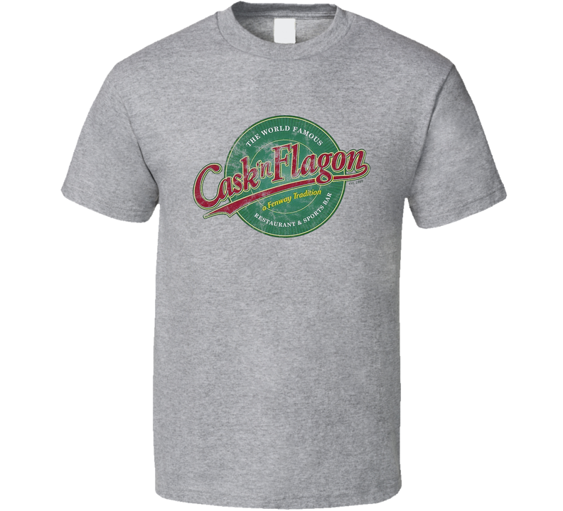 Cask'n Flagon Boston Massachusetts Top Restaurants Food Fan Lover Foodie Worn Look Gray Unisex T Shirt