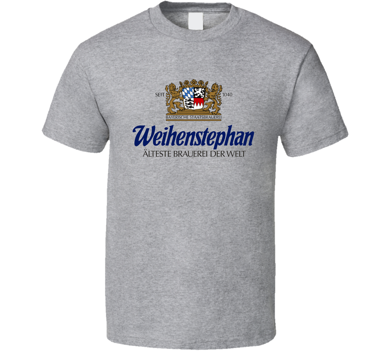Weihenstephan Cool Coat Of Arms Beer Brewery Logo Gray Unisex T Shirt