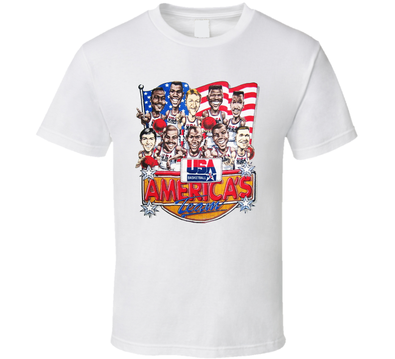 Dream Team Basketball Usa Jordan Bird White Unisex T Shirt Dream Team Basketball Usa Jordan Bird White Unisex T Shirt