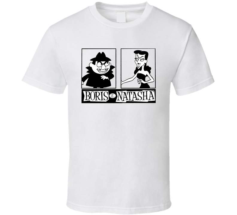 Retro Boris And Natasha Comic Cartoon White Unisex T Shirt Retro Boris And Natasha Comic Cartoon White Unisex T Shirt