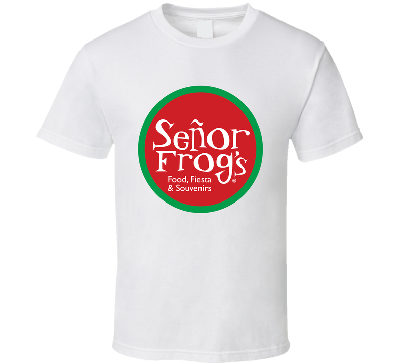 Senor Frog's Fiesta Mexican Grill Food Restaurant Store Logo White Unisex T Shirt