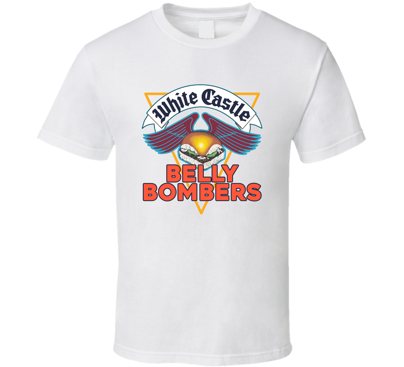 White Castle Belly Bombers Retro 1989 Ad White Unisex T Shirt