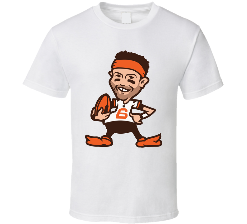 Baker Mayfield Cartoon Cleveland Football White Unisex T Shirt