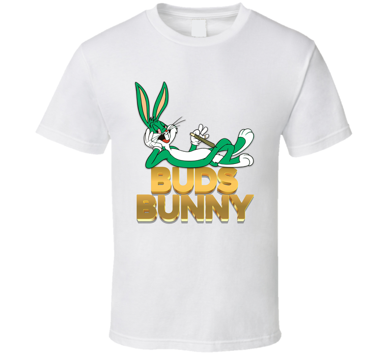 Buds Bunny Stoner Pot Weed Smoke Looney Tunes Parody White Unisex T Shirt