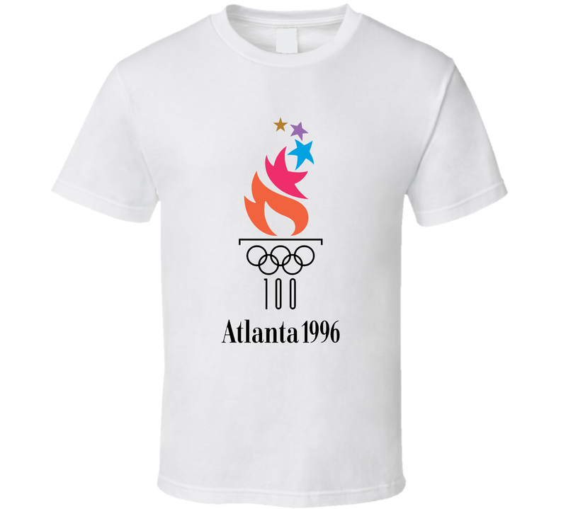 Atlanta Summer 1996 Olympics Retro Logo World Olympiad Event White Unisex T Shirt
