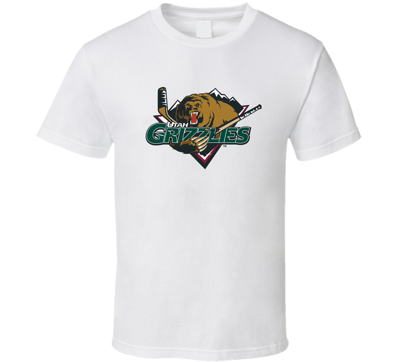 Utah Grizzlies International Hockey League Ihl Retro Sports Team Logo White Unisex T Shirt