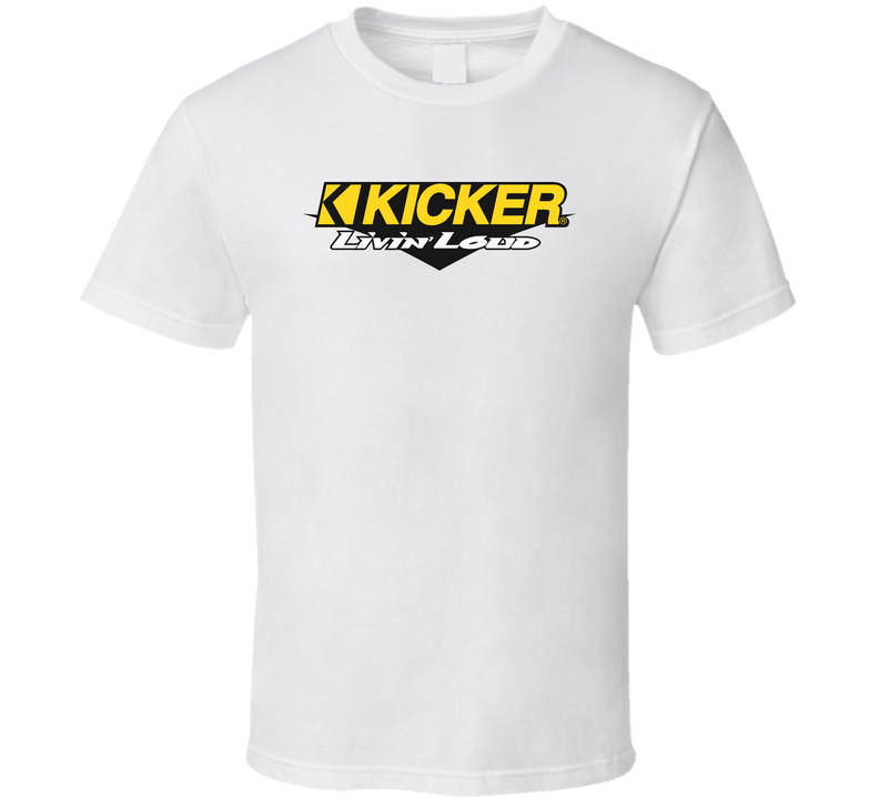 Kicker Sound Car Audio Sub Woofer Logo White Unisex T Shirt