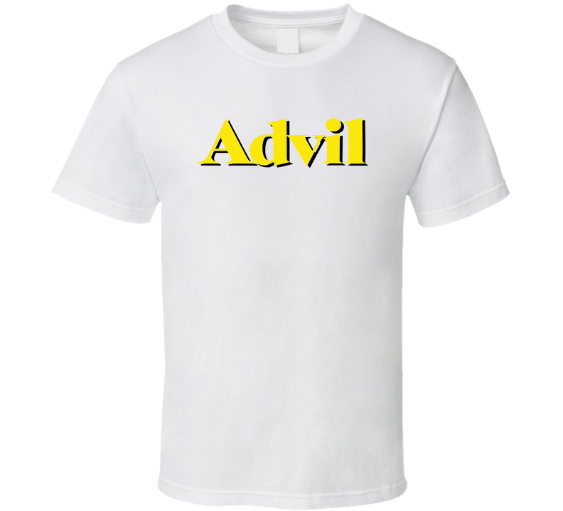 Advil Best Over The Counter Medication Logo White Unisex T Shirt Advil Best Over The Counter Medication Logo White Unisex T Shirt