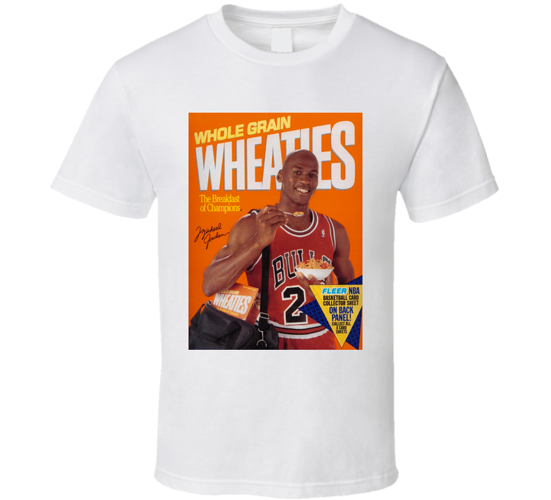 Michael Jordan Whole Grain Wheaties Basketball White Unisex T Shirt Michael Jordan Whole Grain Wheaties Basketball White Unisex T Shirt
