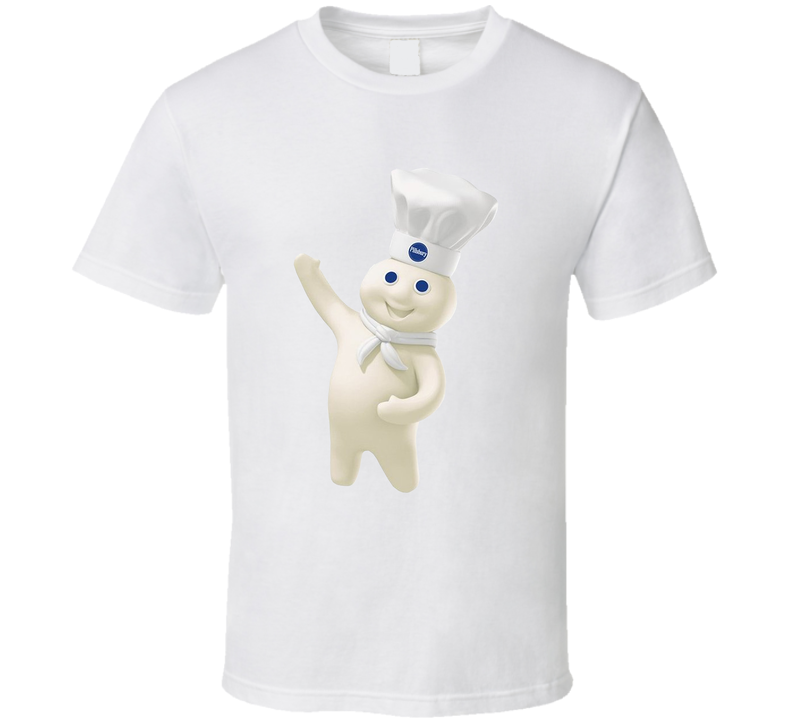 Pillsbury Doughboy Funny Baked Goods Mascot White Unisex T Shirt
